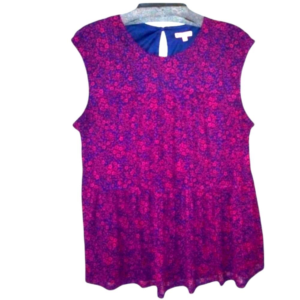 Juicy Couture Vibrant Ditsy Floral Sleeveless Tiered Blouse